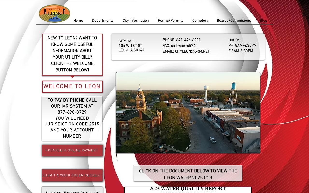 City of Leon notice directing non-emergency matters to Decatur County Sheriff